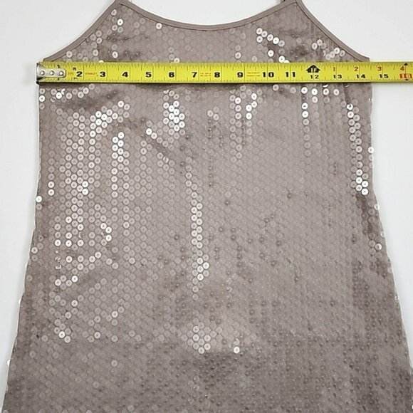 NWT Rozae Nichols No Dart Cami Oyster Taupe Sequined Size XS - Picture 16 of 16